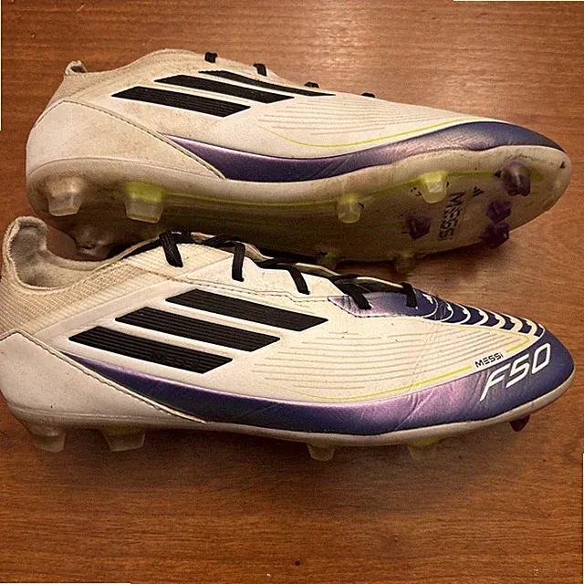 adidas F50 Pro FG J Messi White Pearl Purple Soccer Cleats IE9081 Youth Size 5