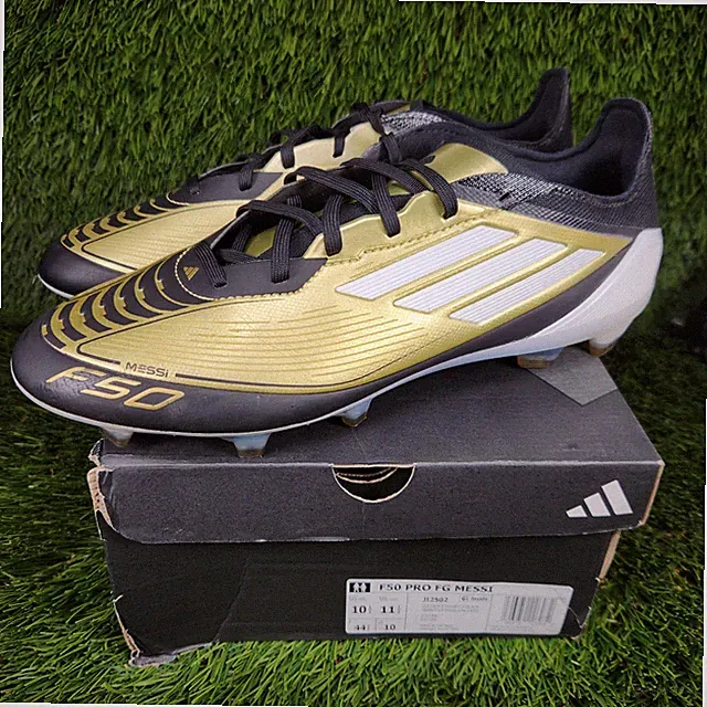 Adidas F50 Pro FG Messi Mens Size 10.5 Soccer Boots Gold Mettalic JI2502