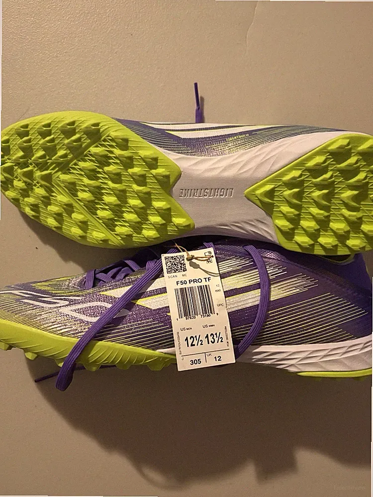 Adidas F50 Pro FT Men's Size 12.5 Purple Rush Soccer Turf Cleats Futbol New