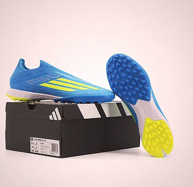adidas F50 Pro Laceless TF Mens Turf Soccer Shoes Lucid Ray Blue JQ1484