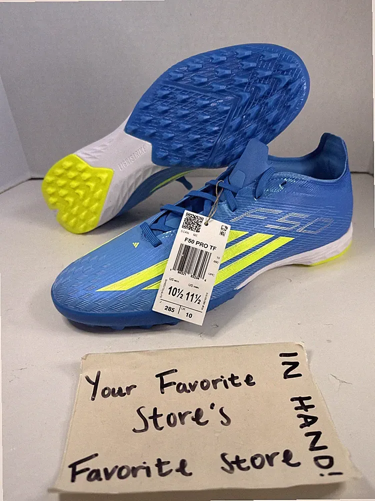 Adidas F50 Pro Turf Soccer Shoes Cleats Blue Yellow JR8942 Men's Size 10.5 NEW!