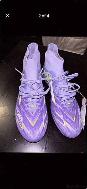 adidas F50 Purple Mid Top Lace-Up Soccer Cleats Chevron Pattern
