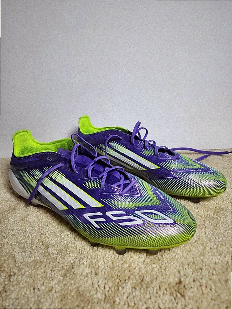 Adidas F50 Soccer Cleats Purple Green Firm Ground Football Boots