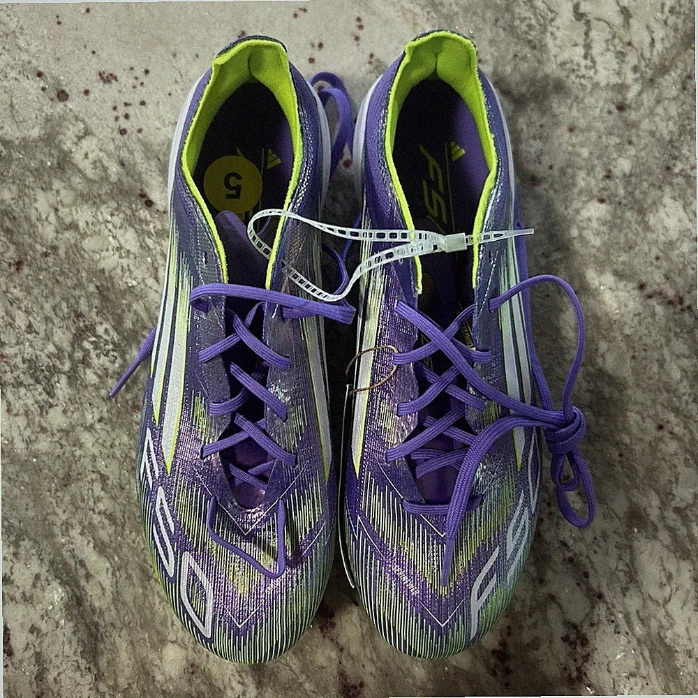 adidas F50 Soccer Cleats Purple Lime Green US 5 Medium (D, M) elite