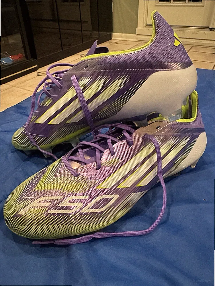 adidas F50 Soccer Cleats Purple Yellow Sport Footwear for Men Soccer Shoes