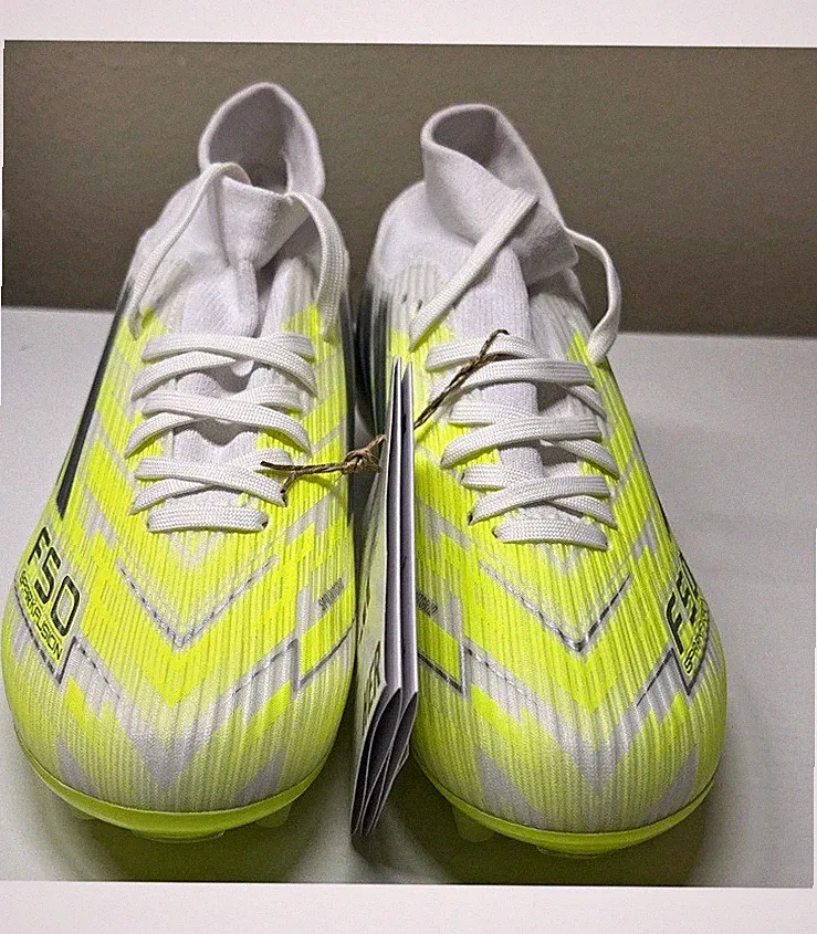 adidas F50 Soccer Cleats White/Yellow Women’s US 5.5 Medium (B,M)