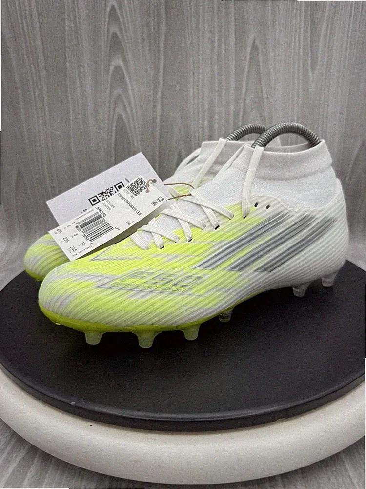 Adidas F50 Sparkfusion Club FG/AG Womens 6.5 White Yellow Soccer Cleats JP8350