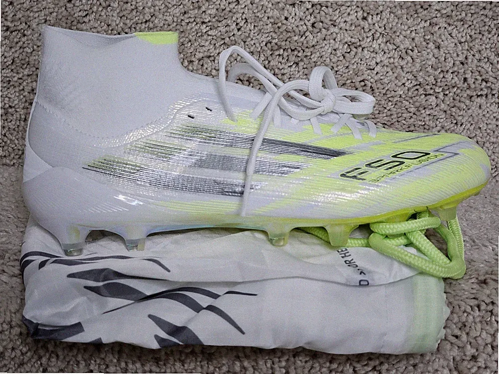 Adidas F50 Sparkfusion Elite Mid FG AG Iron Metallic Soccer Cleats JR6474 Sz 7
