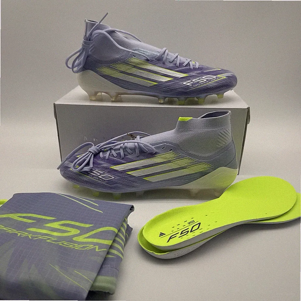 adidas F50 Sparkfusion Elite Mid FG/AG Mens Womens Soccer Cleats Violet JH7648