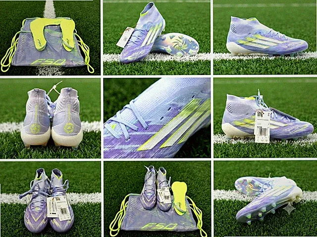 adidas F50 Sparkfusion Elite Mid FG AG Soccer Cleats Violet JH7648 Size 5.5