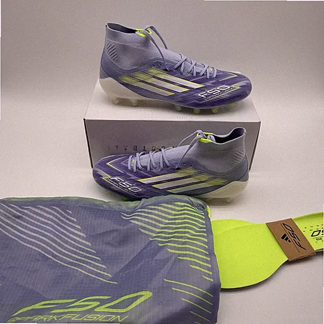Adidas F50 Sparkfusion Elite Mid FG All Womens Sizes Purple Neon Soccer CLeats