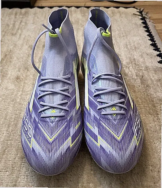 adidas F50 Sparkfusion Men’s Mid Top Lace-Up Soccer Cleats Purple Green