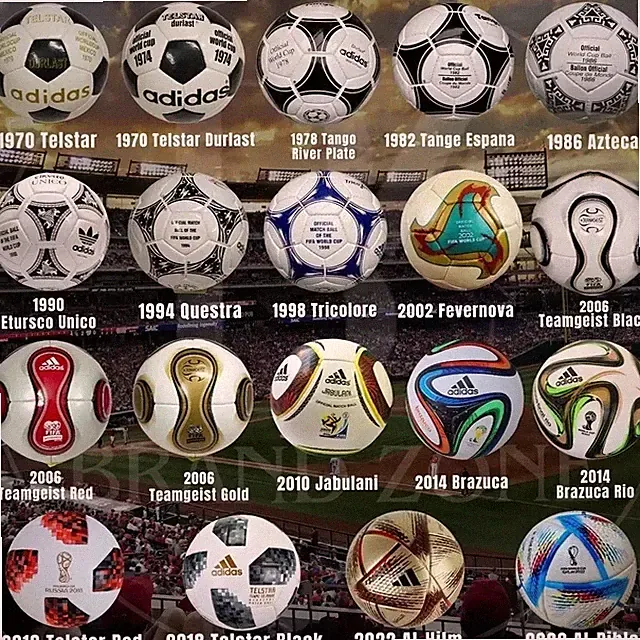 Adidas FIFA World Cup Soccer Ball Match Ball Size 5 (1970-2024 Edition) FootBall