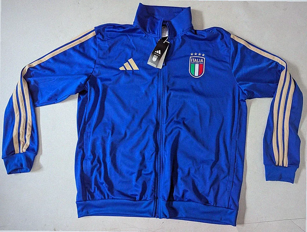 Adidas FIGC Italy DNA Soccer Track JY9660 man blue jacket Brand New $70