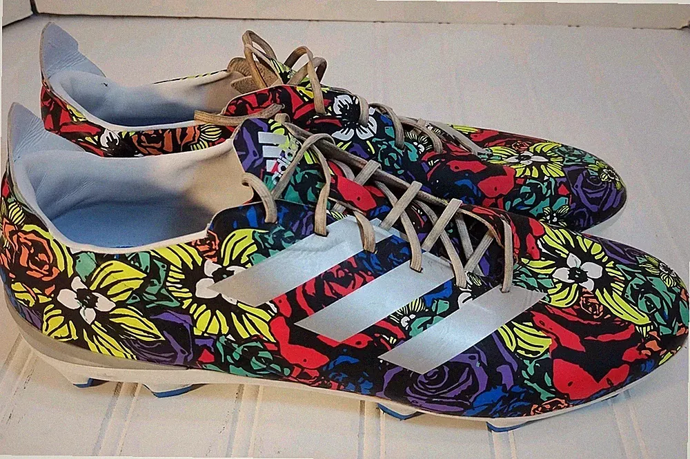 Adidas Game Mode Firm Ground Soccer Cleats Men's Size 8.5 Multicolor Flowers