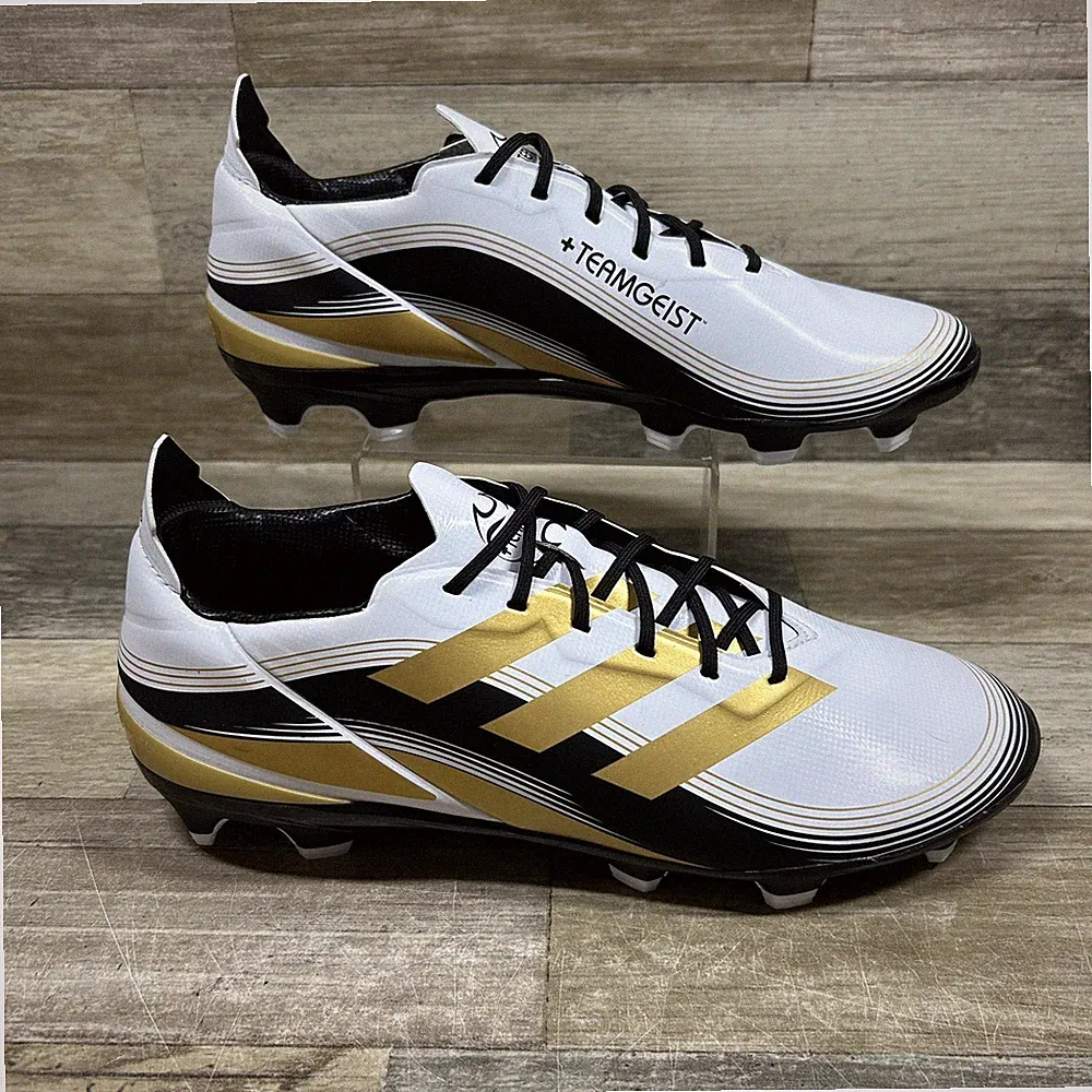 Adidas GameMode FG TeamGeist Soccer Cleats Men’s 6.5 White Gold Black GV6863