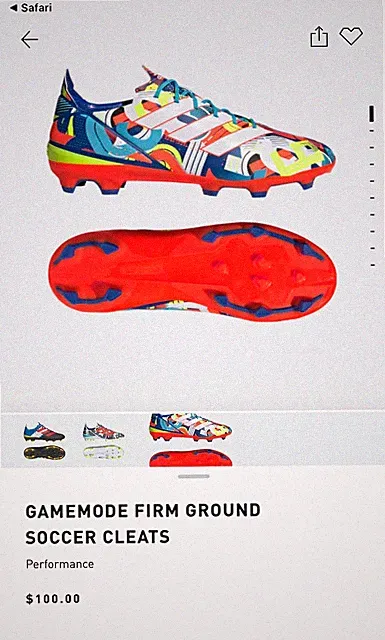 Adidas GameMode Firm Ground FG Soccer Cleats GV6861 Cyan White Red Size 10.5