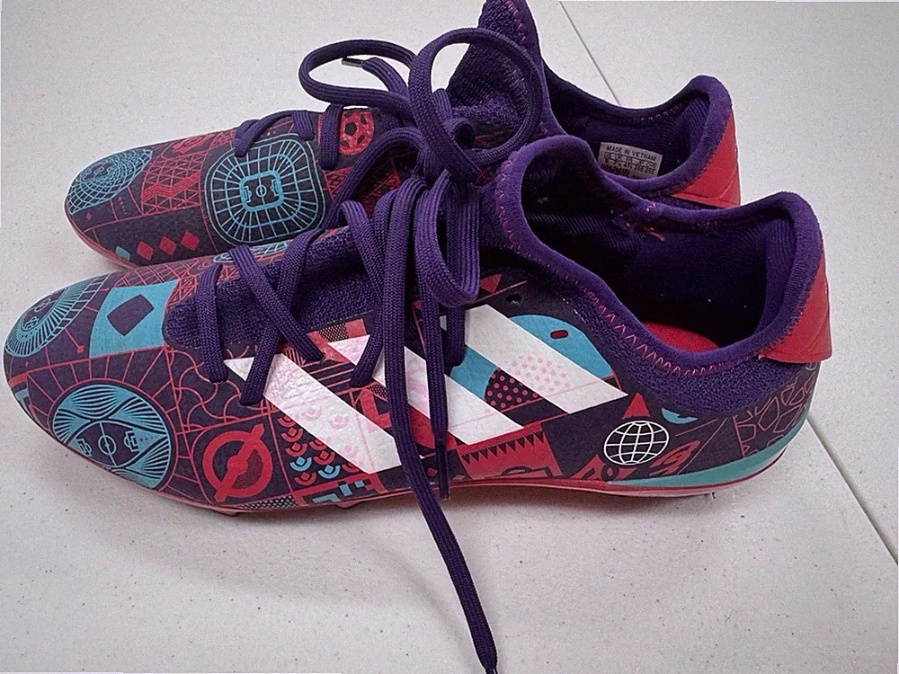 Adidas Gamemode Knit Firm Ground Soccer Cleats Purple Red Blue Size 8