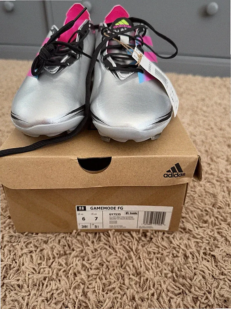 Adidas GAMEMODE Men's Soccer FIRM GROUND Cleats Metallic Size Men Size 6 Women 7