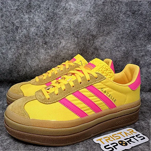 Adidas Gazelle Bold Shoes Womens Size 9 Yellow Pink Platform Sneakers IG4387