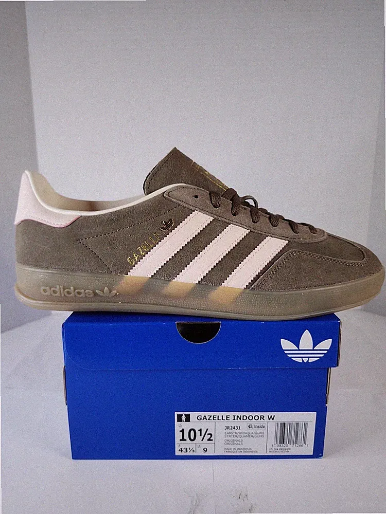 adidas GAZELLE INDOOR 'Brown Pink' Soccer Lifestyle Sneaker Shoes Womens 10.5 US