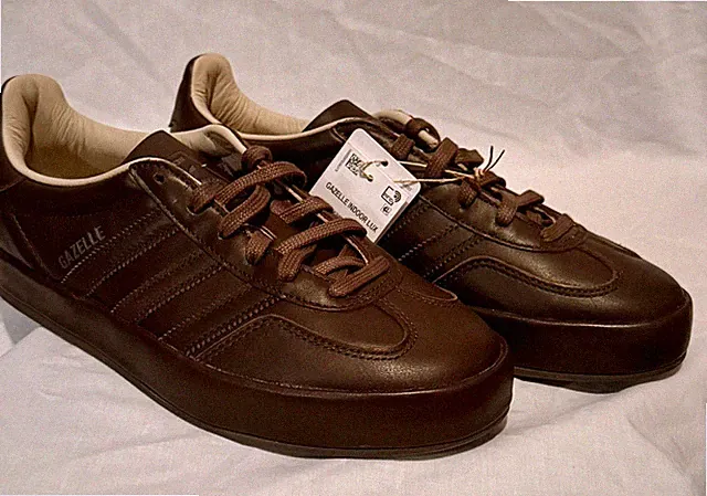 adidas Gazelle Indoor LUX Dark Brown/Wonder Beige Leather Men's Sz 8 - JH541