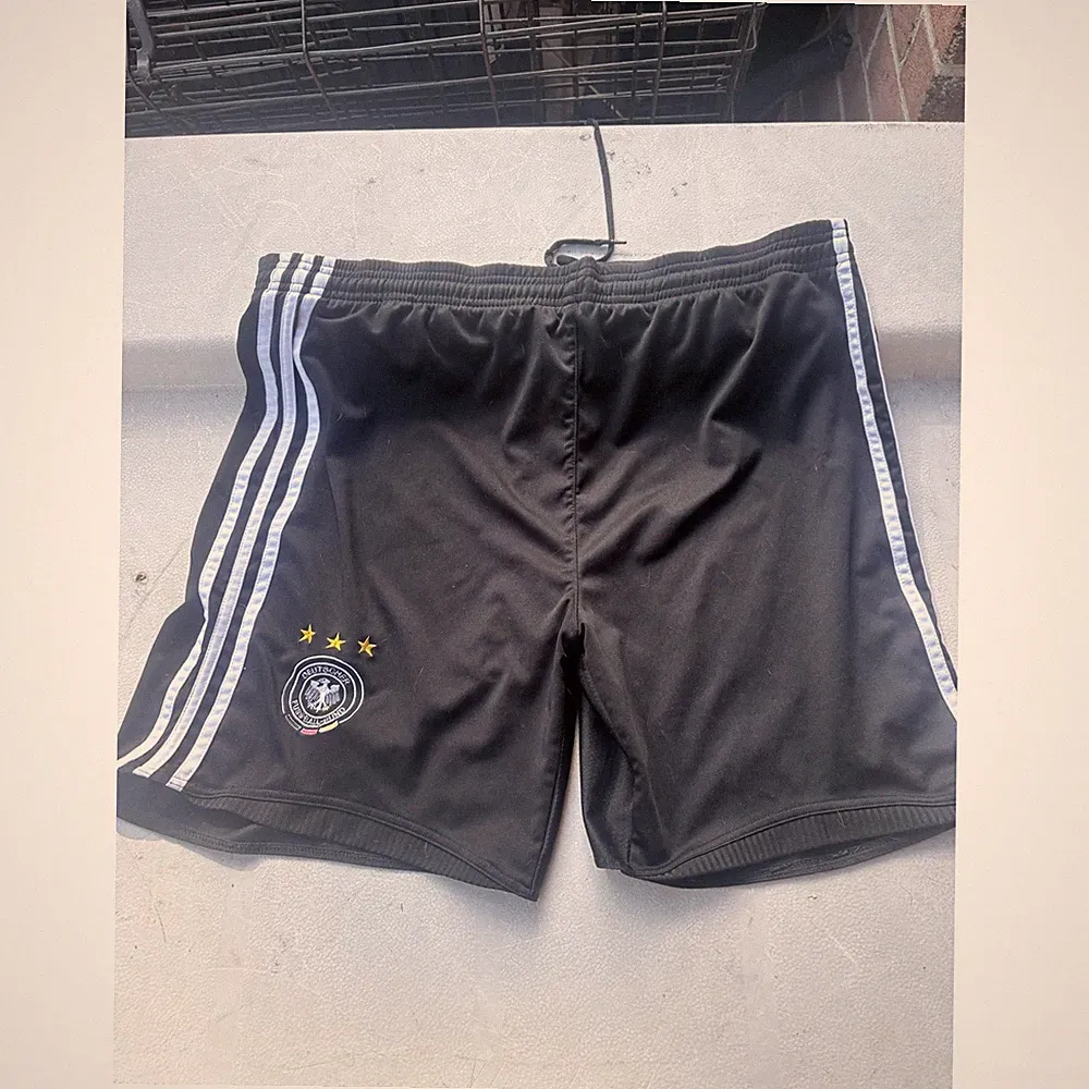 Adidas Germany DFB Soccer Shorts Men’s Medium Black White 3 Stripe Football