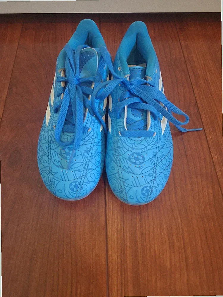 ADIDAS Girls Soccer Cleats Size 12 Youth FIELD hockey- BLUE Excellent