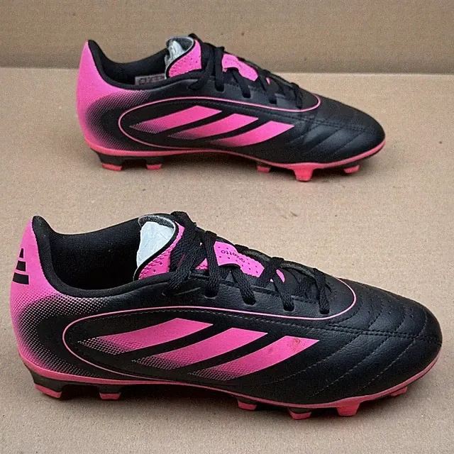 adidas Goletto Firm Ground Soccer Cleats Black Pink Youth Size 3.5