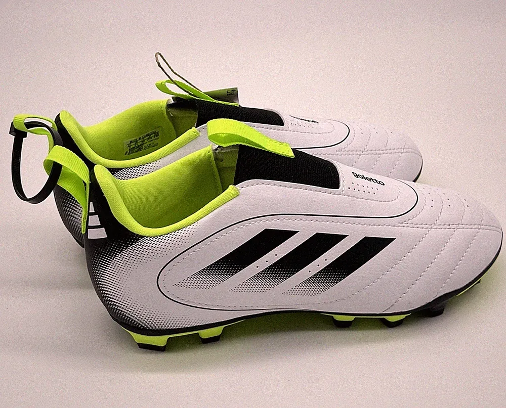 adidas Goletto IX Laceless Firm/Multi-Ground Soccer Cleats Kids Size 3 - White