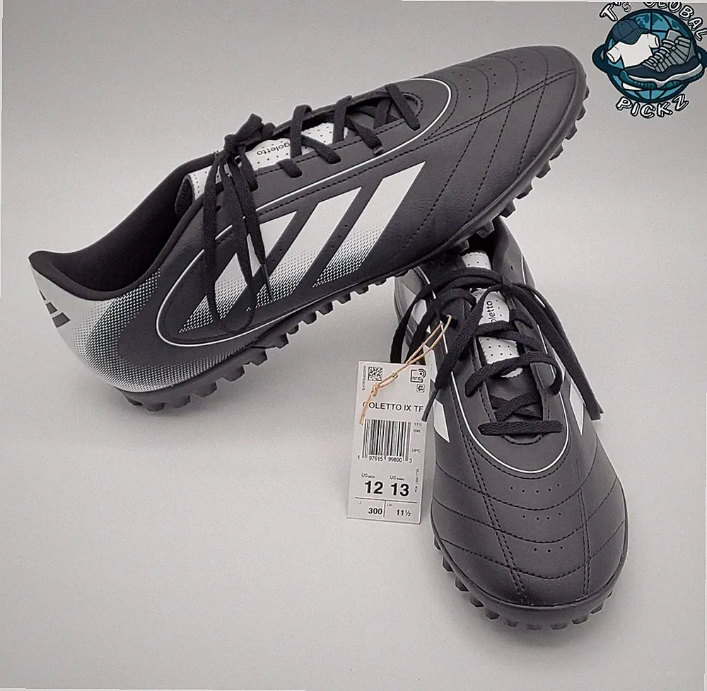 Adidas Goletto IX TF Core Black Cloud White Turf Soccer Cleats Mens size 12