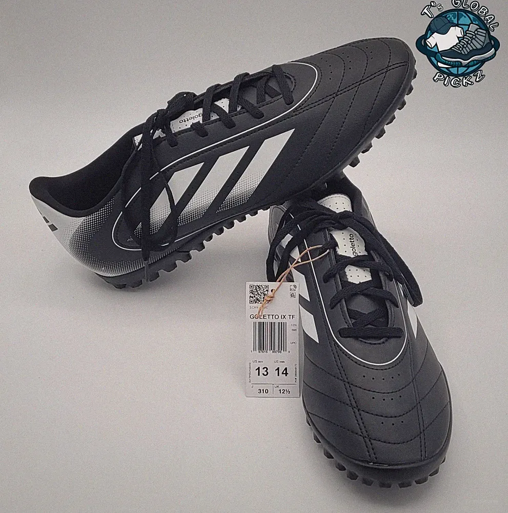 Adidas Goletto IX TF Core Black Cloud White Turf Soccer Cleats Mens size 13