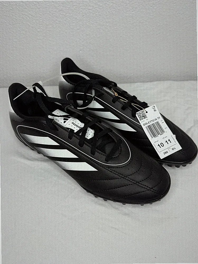 Adidas Goletto IX TF Size 10 Black White Turf Soccer Cleats