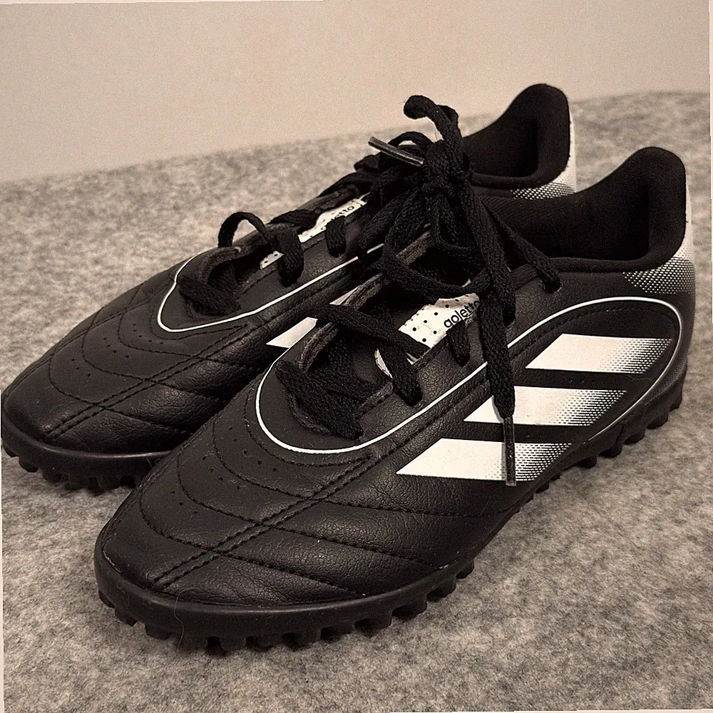 Adidas Goletto IX Turf Soccer Cleats Shoes Kids Size 2.5Y Black White IH0101