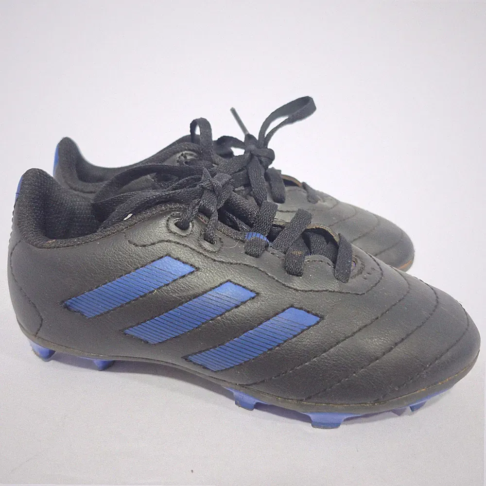 Adidas Goletto Kids Size 11.5 Shoes Black Blue Athletic Low Top Soccer Cleat