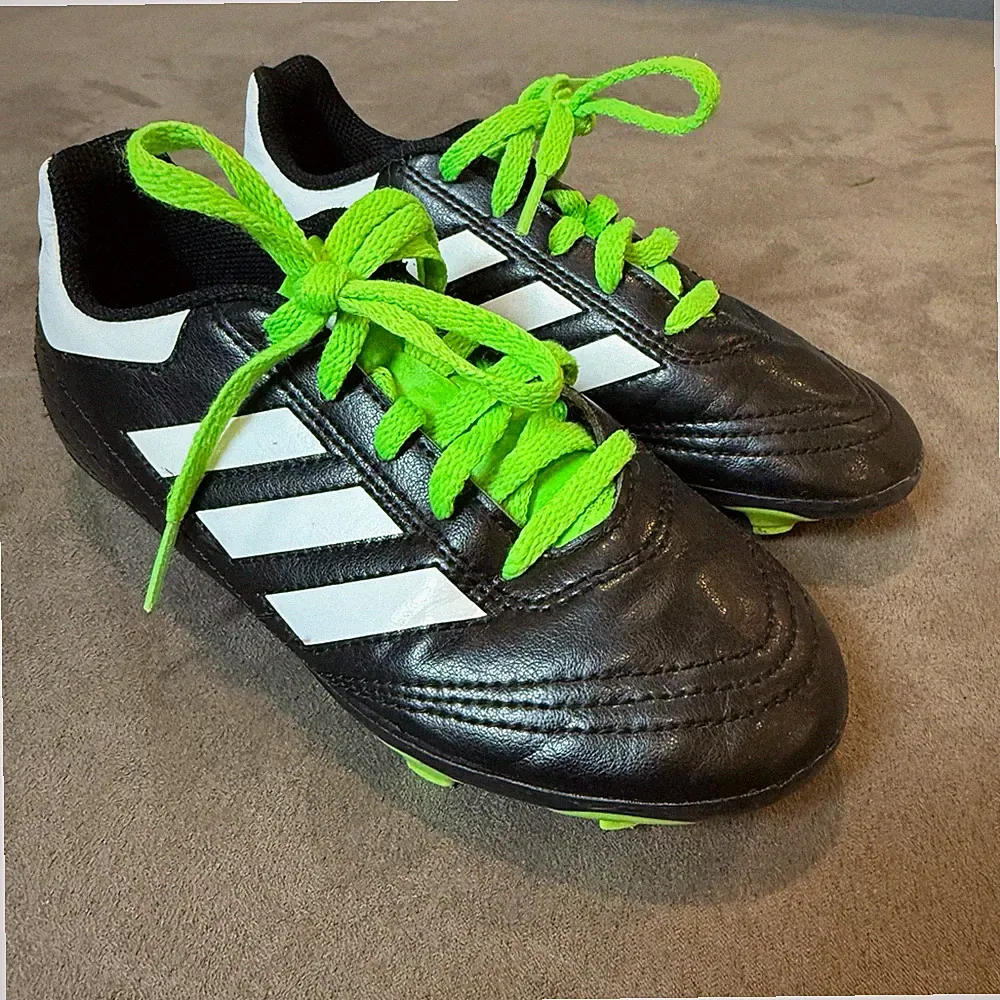 Adidas Goletto Soccer Cleats Black White Neon Green Boys Youth Little Kid Size 1