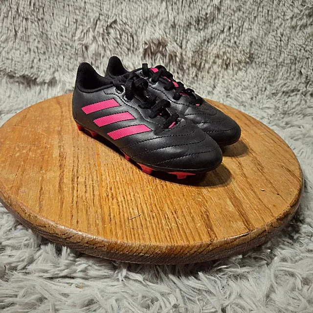 Adidas Goletto Soccer Cleats Unisex Kids Size 12.5K Black/Pink Futbal Boots