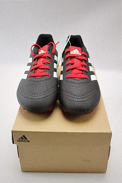 Adidas Goletto Soccer Cleats Youth 4.5 Black and White Red laced Red Bottoms
