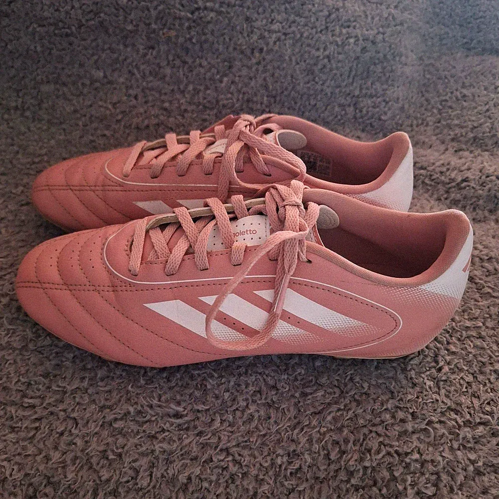 Adidas GolettO Soccer Shoes Cleats Girls 6.5 Pink White Firm Ground FG Outdoor