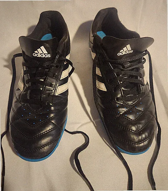 Adidas Goletto V TF Turf Indoor Soccer Shoes B26197 Black/Blue Men's Size US 7.5