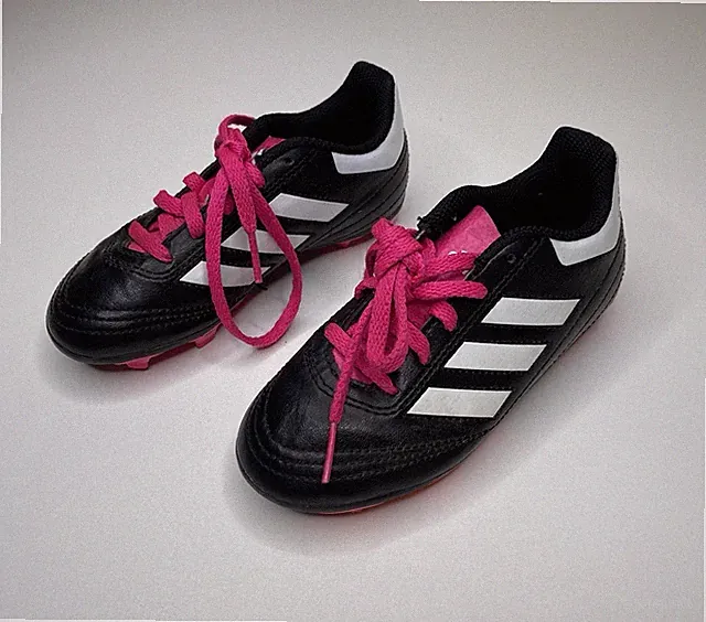 Adidas Goletto VI FG youth soccer cleats in black, white, and pink Size 10 1/2 K