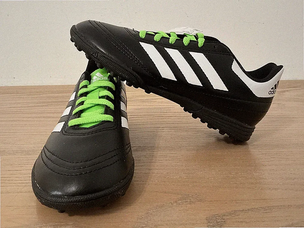 Adidas Goletto VI TF J Shoes Boys Size 3 Black White Turf Soccer Cleats BB4837