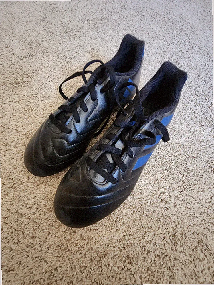 Adidas Goletto VII Black & Blue Soccer Shoes Youth Unisex 3.5 Kids U.S.