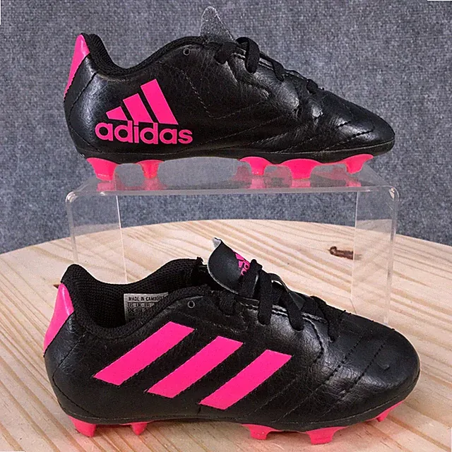 Adidas Goletto VII FG Junior Youth 12K Black Pink FG Soccer Cleats Lace Up