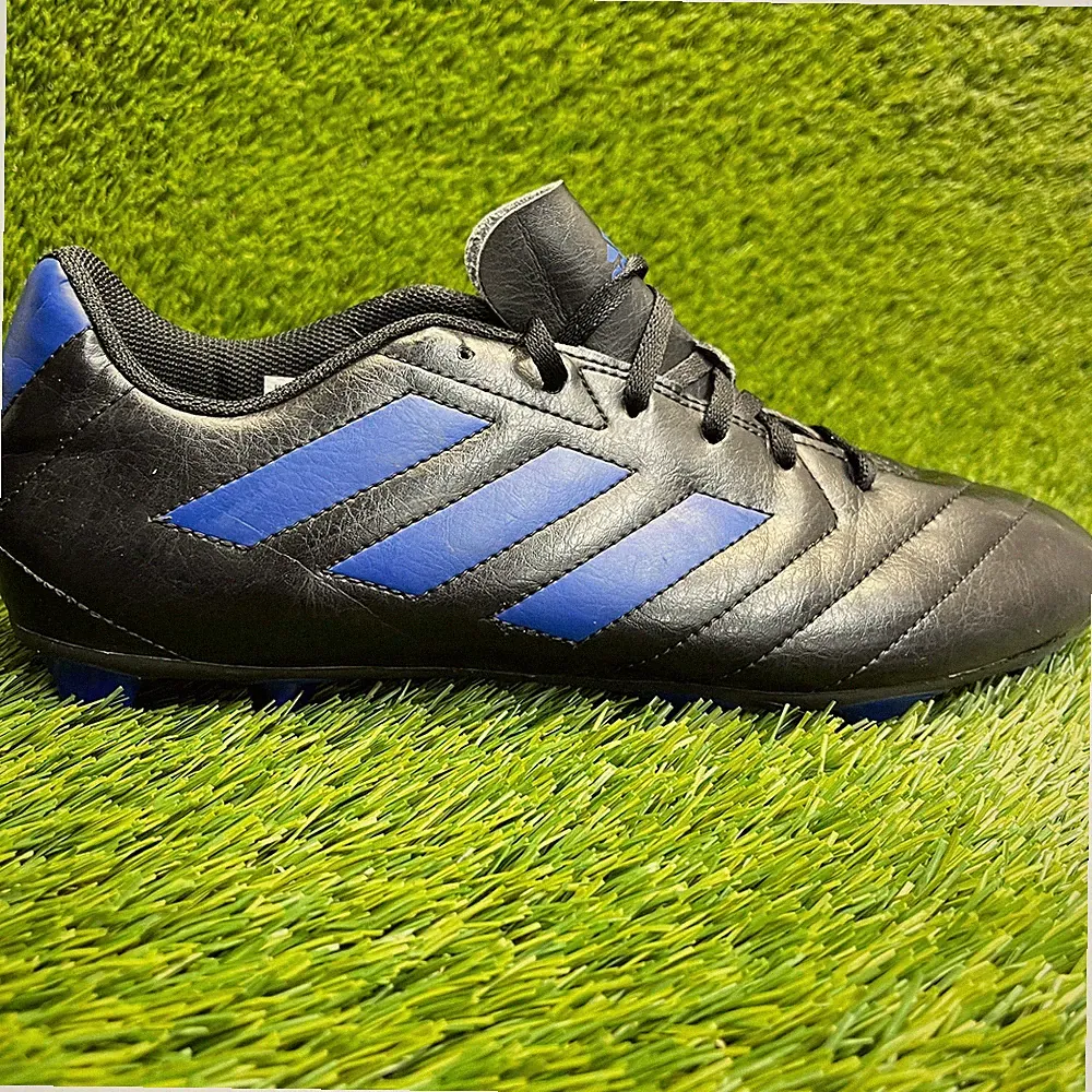 Adidas Goletto VII FG Mens Size 11 Black Blue Running Leather Soccer Cleats
