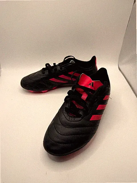 Adidas Goletto VII Firm Ground Girl 2 Black Pink Leather Lace Up Soccer Cleats