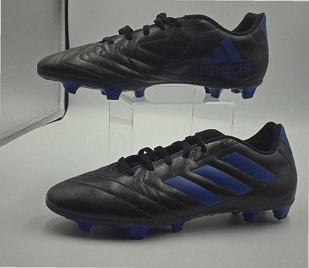 Adidas Goletto VII FV2886 Mens 9 Black Blue Lace Up Firm Ground Soccer Cleats