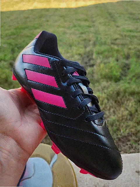 Adidas Goletto VII Outdoor Soccer Cleat Black/Pink" Girls' BRAND NEW PS 1Y