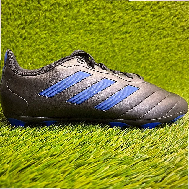 Adidas Goletto VIII FG Boys Size 2.5Y Black Blue Running Leather Soccer Cleats