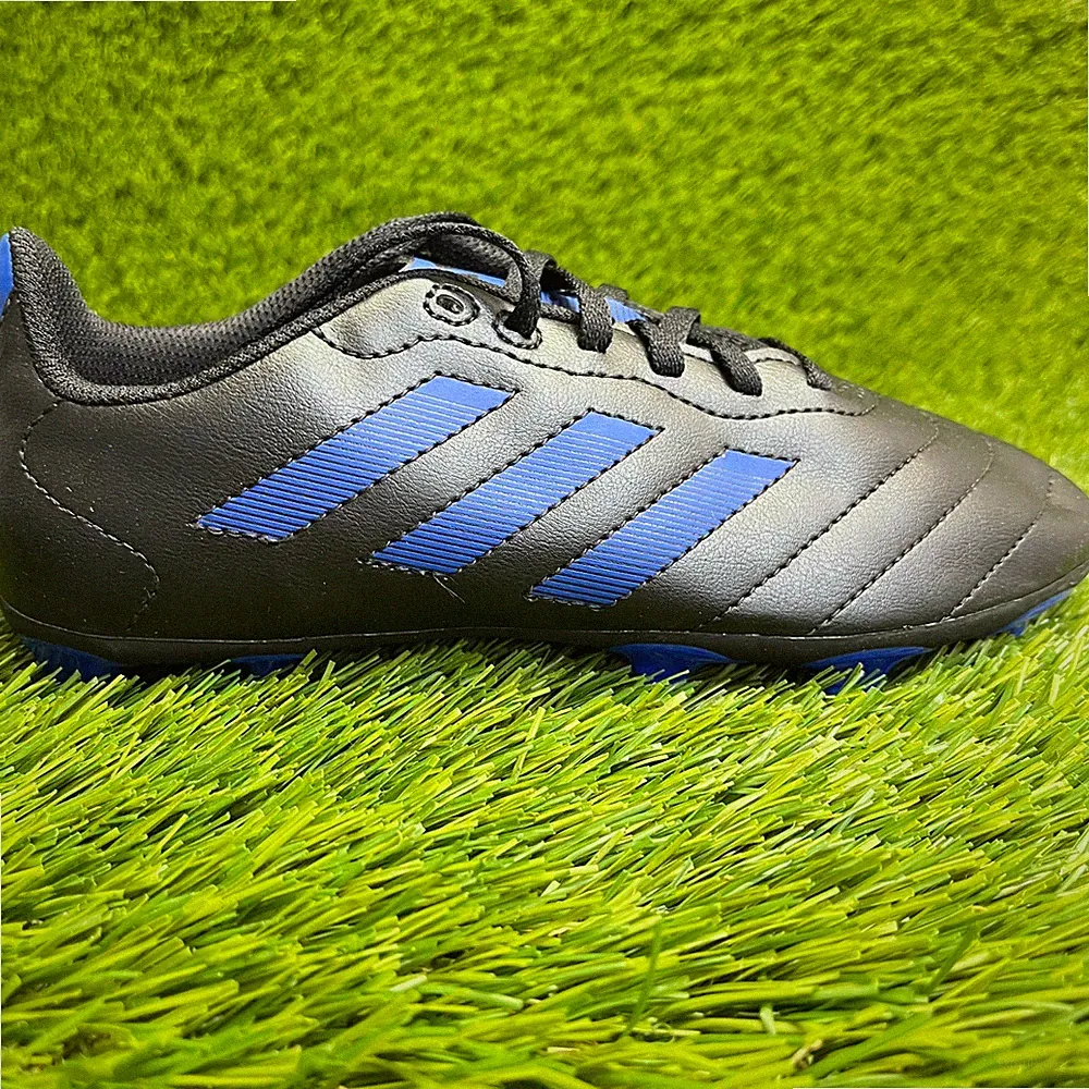 Adidas Goletto VIII FG Boys Size 3.5Y Black Blue Running Leather Soccer Cleats
